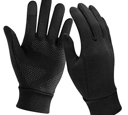 Unigear Gants Doublure Chauffants, sous Gants à Écran Tactile Gants de Cyclisme Gants de Course à Pied Coupe-Vent Respirant Antidérapant Idéal pour Vélo Exercice Sport Running Ski Snowboard Moto (M)