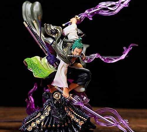 Anime One Piece Roronoa Zoro Figure Trois Couteaux Big Thousand World Collection de Figurine en PVC Land of Wano Country Modèle Figurine Décoration Gâteau Voiture Ornements 20CM