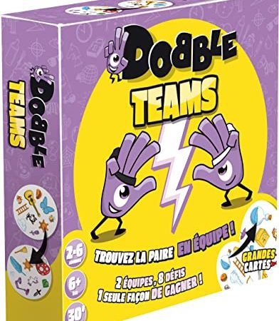 Asmodee - Dobble : Teams - Jeux de société - Jeux de Cartes - Jeu d'ambiance - Jeu Adulte et Enfant à partir de 6 Ans - 2 à 8 Joueurs - 15 Min - Version française