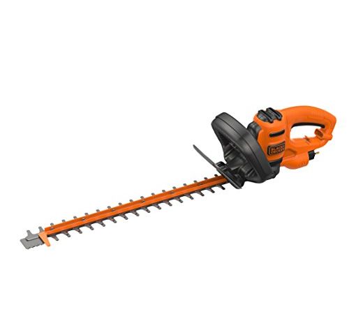 BLACK+DECKER Taille-Haies Filaire 500 W - Taille-Haies Electrique 50 cm avec 2 Poignées et Garde - Lame Asymétrique Ecartement 22 mm - Robuste et Léger BEHTS301-QS