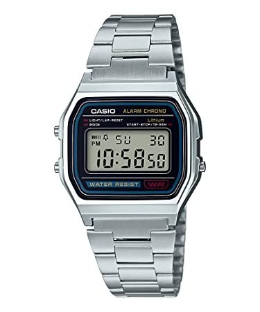 Casio Montre Homme Digitale avec Bracelet en Acier Inoxydable – A158WEA-1EF