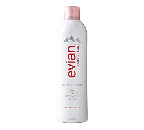 Evian, Brumisateur D’eau Minérale Visage et Corps, Nouveau Look, Le Partenaire D’hydratation Idéal Pour Tous Les Types De Peaux, pH Neutre Et Equilibre Minéral, 400 ml