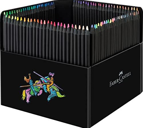 Faber-Castell 116411 - Crayons de couleur Black Edition, étui carton de 100 pièces, incassables, pour enfants et adultes