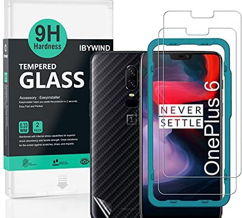 Ibywind Verre Trempé pour OnePlus 6- Film Protecteur [2 Pièces] Anti-Rayure, Protection Ecran sans Bulles d'air, Vitre Ultra Résistant Dureté 9H avec Easy Install Kit