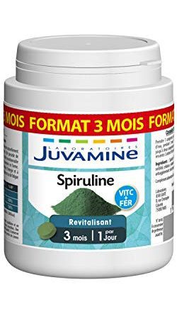 JUVAMINE - Revitalisant - Spiruline - Contient de la Vitamine C et du Fer - Maxi Format - 90 Comprimés