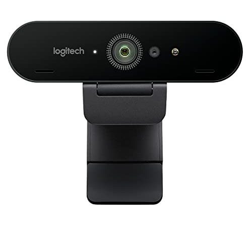 Logitech Brio Ultra 4k HD Pro Webcam, Streaming Rapide 1080p/60ips, Champs de Vision Réglable, Zoom X5, Compatible avec Skype, WebEx, Cisco Jabber, Zoom, Windows Hello, PC/Mac/Portable/Chrome