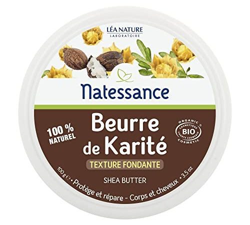 Natessance - Beurre De Karité - Soins du corps - Protège Et Répare - Certifié Cosmebio - Pot de 100 g