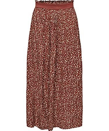 Only ONLVENEDIG AOP Life Long Skirt WVN Noos Jupe, Henna/Two Tone Flower, S Femme