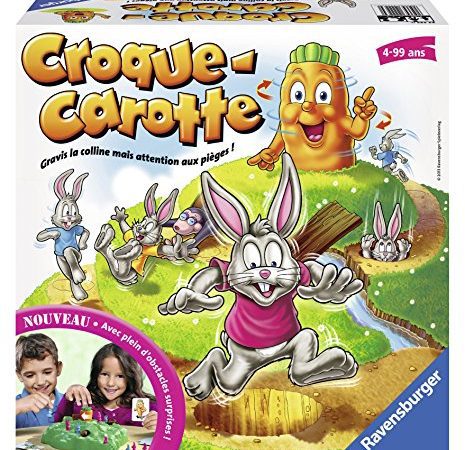 Ravensburger - Croque Carotte - Jeu de société - Enfants et Parents - Jeu de parcours rigolo - De 2 à 4 Joueurs à partir de 4 ans - Mixte - 22223 - Version française