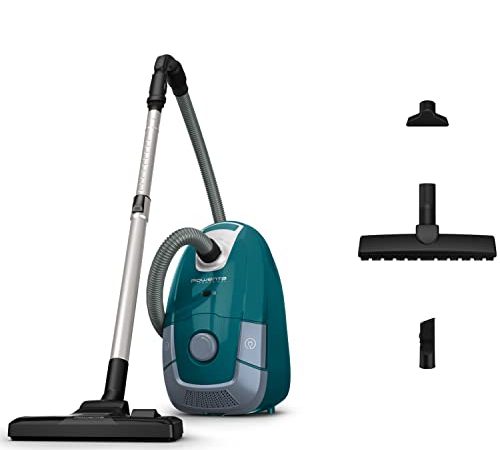 Rowenta Aspirateur avec Sac, Capacité XXL 4,5 L, Moteur Basse consommation 900 W Max, Performant, Très Bien accessoirisé, Power XXL, Bleu et Gris RO3143EA