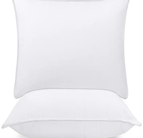 Utopia Bedding Oreillers (Lot de 2), 60 x 60 cm Oreillers Carré pour Dormir, Rembourrage en Fibre Polyester 3D, Respirant et Doux (Blanc)