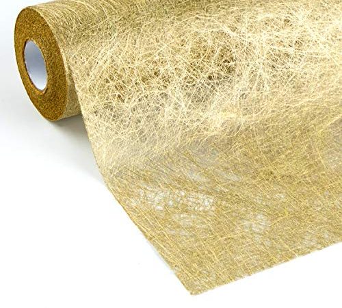 WELTRXE Chemin de Table en Tissu Non-Tissé Décoratif Or Métallisé, Courroie Décoration de Table Elégante 23cm pour Fêtes, Célébrations, Mariages (Or, 23cm x 5m)