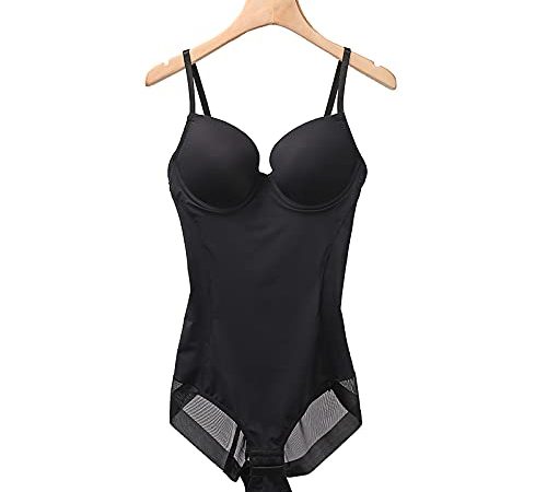 ZHYX Body Femme Gaine Amincissant Ventre Plat Gainant Sculptant Minceur Lingerie Shapewear Bodysuit,Black-Medium