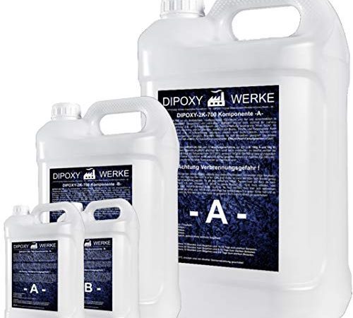 3Kg 2K Résine époxy transparente Glaçage Epoxyde bi composant Epoxy Resine Coulée Cristalline PRV table sol bois fibre carrelage colle DIPOXY-2K-700