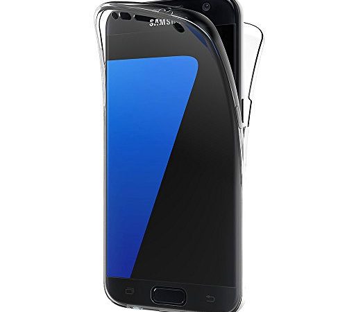 AICEK Coque Samsung Galaxy S7 Edge, 360°Full Body Transparente Silicone Coque pour Samsung Galaxy S7 Edge Housse Silicone Etui Case (5,5 Pouces)