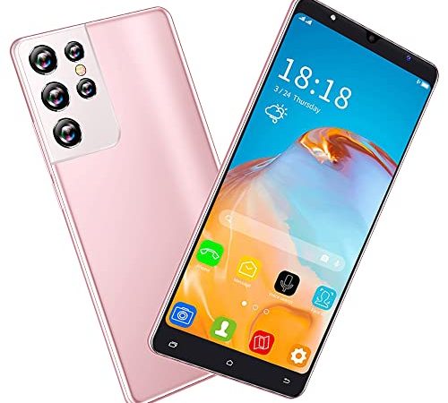 McMgc Téléphones Portables Bon marché, écran IPS de 5,0 Pouces, Android OS, Double Carte SIM et Double Appareil Photo, prenant en Charge Bluetooth, WiFi, GPS (S21U-Pink)