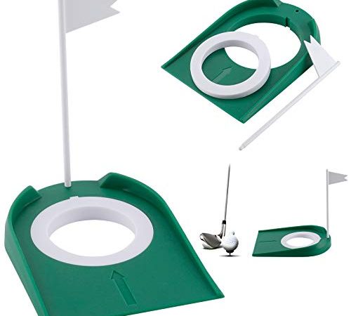 Putter Entraînement Tapis de Golf Intérieur Putter de Golf de Jardin, Putting Practice Cup Golf Indoor Trou de Golf Putting Cup Golf Kit Plastique