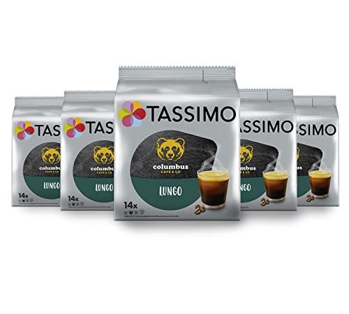 Tassimo Café Dosettes - 70 boissons Columbus Lungo (lot de 5 x 14 boissons)